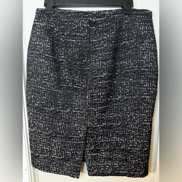 Ann Taylor Black and Purple Pencil Skirt Knee-Length Work - Picture 5 of 9